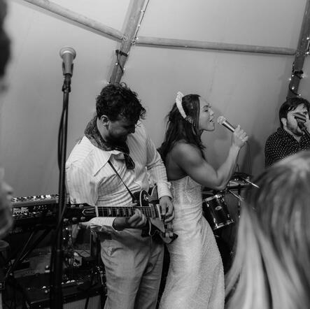 Untitled The band playing with the bride at a rowdy wedding out in Suffolk