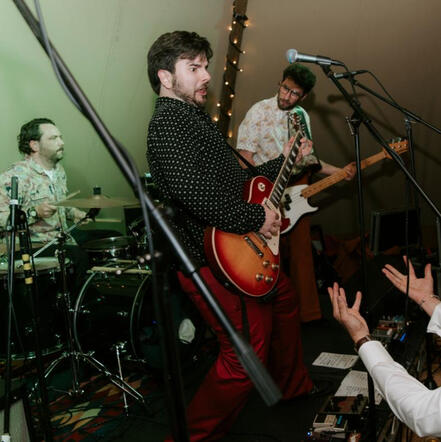 Untitled Gastric Band mid solo during a live performance